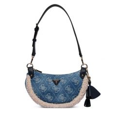 Torebka Guess. Niebieskie torebki do ręki damskie Guess, z aplikacjami, klasyczne, bez dodatków. Za 494.99 zł.