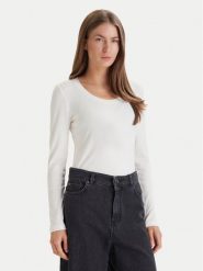 Calvin Klein Bluzka LV044D235G Biały Slim Fit. Białe koszule damskie Calvin Klein, s, bez wzorów, bez kołnierzyka, bez ramiączek. Za 329.99 zł.