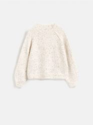 Sweter z domieszką wełny - złamana biel. Swetry damskie Reserved, l, bez wzorów, z dzianiny, bez kołnierzyka, bez ramiączek, bez kaptura. Za 129.99 zł.