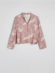 Góra od piżamy - brudny róż. Czerwone piżamy damskie Reserved, l, bez wzorów, z tkaniny, bez ramiączek. W wyprzedaży za 55.99 zł.