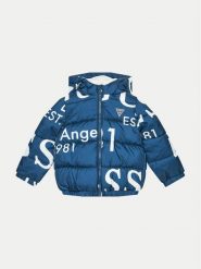 Guess Kurtka puchowa H4BT00 WCFM0 Niebieski Regular Fit. Niebieskie kurtki i płaszcze dla chłopców Guess, z aplikacjami, z puchu, bez kaptura. Za 269.99 zł.