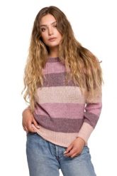 Ciepły Sweter w Bloki Kolorystyczne - Model 3. Swetry damskie MOE, l, bez wzorów, z materiału, bez kołnierzyka, bez ramiączek, bez kaptura. Za 214.90 zł.