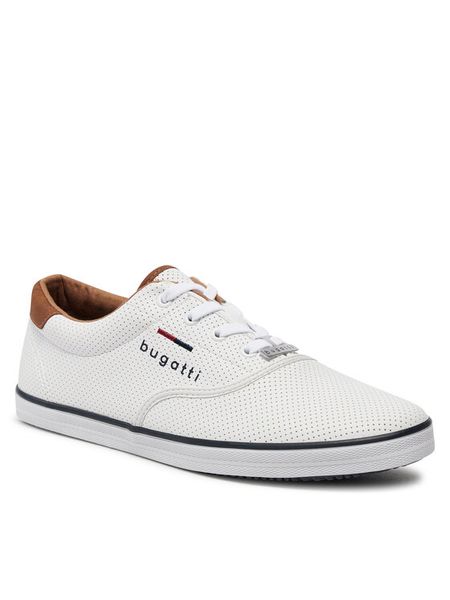 Bugatti Tenisówki 321AFH015000 Biały. Białe trampki męskie Bugatti, bez wzorów, ze skóry, bez zapięcia. Za 179.99 zł.