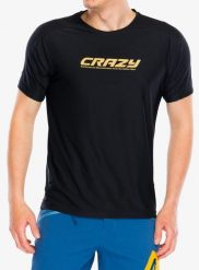 Koszulka szybkoschnąca męska Crazy Shirt Logo. Czarne koszulki sportowe męskie CRAZY, l, bez wzorów, z materiału, bez kołnierzyka, bez ramiączek. Za 207.89 zł.