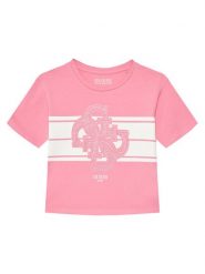 Guess T-Shirt J5YI09 K6YW4 Różowy Regular Fit. Czerwone t-shirty i topy dla dziewczynek Guess, z aplikacjami, z bawełny, bez ramiączek. Za 79.99 zł.