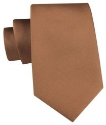 Krawat Męski -Angelo di Monti- 7 cm, Jednokolorowy, Satynowy - Jasny Brąz. Krawaty i muchy Angelo di Monti, bez wzorów, z satyny, eleganckie. Za 49.99 zł.