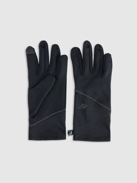 4F Rękawiczki dzianinowe Touch Screen uniseks - czarne XL. Czarne rękawiczki damskie 4f, bez wzorów, z dzianiny. Za 59.99 zł.