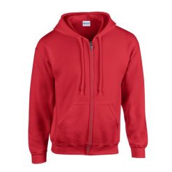 Bluza Z Kapturem Dla Dorosłych Unisex Heavy Blend Full Zip. Czerwone bluzy męskie Gildan, m, bez wzorów, z kapturem. Za 121.99 zł.