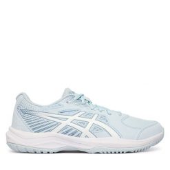 Buty do tenisa Asics. Niebieskie obuwie sportowe damskie Asics, bez wzorów, tenisowe. Za 299.99 zł.