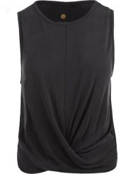 Koszulka do jogi Athlecia Diamy cropped tank top. Czarne koszulki sportowe damskie Endurance, s, bez wzorów, z materiału, bez kołnierzyka, bez ramiączek, na fitness i siłownię. Za 99.90 zł.