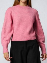Sweter basic - różowy. Czerwone swetry damskie Sinsay, l, bez wzorów, bez kołnierzyka, bez ramiączek, bez kaptura. Za 59.99 zł.