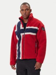 Napapijri Polar NP0A88TC Czerwony Regular Fit. Czerwone bluzy męskie Napapijri, m, bez wzorów, z polaru, bez kaptura. Za 969.99 zł.