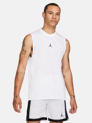 Koszulka męska nike air jordan dri-fit sport sleevelees top white. Białe koszulki sportowe męskie Nike, m, bez wzorów, z bawełny, bez kołnierzyka, bez ramiączek, na fitness i siłownię, dri-fit (nike). Za 238.00 zł.