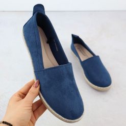 Espadryle damskie wsuwane zamszowe granatowe Potocki PY16332. Espadryle damskie POTOCKI, bez wzorów, z zamszu, bez obcasa, bez zapięcia. Za 49.50 zł.
