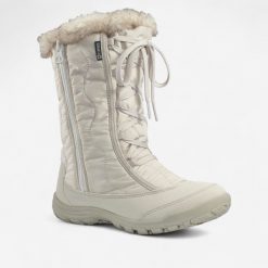 Śniegowce turystyczne dla dzieci Quechua SH500 Warm wodoodporne suwak. Brązowe śniegowce dziewczęce QUECHUA, z materiału, eleganckie, bez zapięcia. Za 169.99 zł.