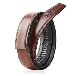 Wymienny pasek bez klamry AUTOMATIC Brązowy 85. Brązowe paski damskie Betlewski, bez wzorów, ze skóry. Za 69.99 zł.