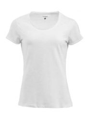 Clique Derby-T Women koszulka z bawełny slub, nowoczesny krój. Białe t-shirty damskie CLIQUE, xl, bez wzorów, z bawełny, bez kołnierzyka. Za 111.98 zł.