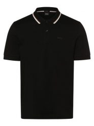 BOSS koszulka polo Mężczyźni Bawełna czarny, S. Czarne koszulki polo męskie Boss, m, bez wzorów, z bawełny, bez ramiączek. Za 499.95 zł.