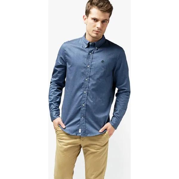 Timberland Koszula Ls Back River Lightweight Flannel Slim , granatowy, rozmiar M. Niebieskie koszule męskie Timberland, m, bez wzorów, z bawełny, biznesowe, bez kołnierzyka, bez ramiączek. W wyprzedaży za 259.99 zł.