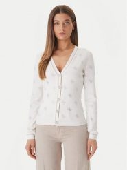 Guess Kardigan W6GR18 Z0605 Biały Regular Fit. Białe swetry damskie Guess, xl, z aplikacjami, z wiskozy, bez kołnierzyka, bez ramiączek, bez kaptura. Za 669.99 zł.