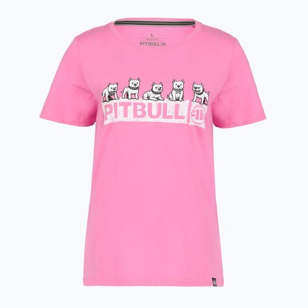 Koszulka damska Pitbull Softbite. Czerwone t-shirty damskie PITBULL, l, bez wzorów, z bawełny, klasyczne, bez kołnierzyka. Za 62.99 zł.