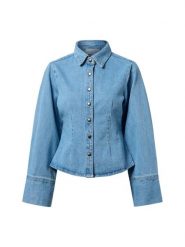 Neo Noir Dżinsowa bluzka damska - różowa D Kobiety Jeansy niebieski jednolity, 34. Czerwone bluzki damskie Neo Noir, bez wzorów, z jeansu, bez kołnierzyka, bez ramiączek. Za 349.95 zł.