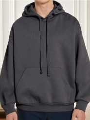 Bluza hoodie comfort fit - szary. Szare bluzy męskie Sinsay, l, bez wzorów, bez kaptura. Za 39.99 zł.
