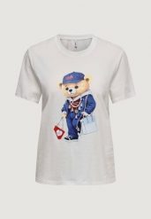 Koszulka crop top Kobieta ONLY Onlmaeve Life S/S Reg Tee Cs Jrs. Białe t-shirty damskie Only, l, bez wzorów, z bawełny, klasyczne, bez kołnierzyka. Za 137.10 zł.