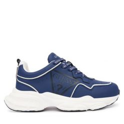 Sneakersy Guess. Niebieskie trampki i tenisówki chłopięce Guess, z aplikacjami, bez zapięcia. Za 259.99 zł.