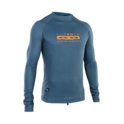 Koszulka surfingowa męska ION LS petrol. Niebieskie koszulki sportowe męskie ION, m, bez wzorów, z lycry, bez kołnierzyka, bez ramiączek. Za 199.00 zł.