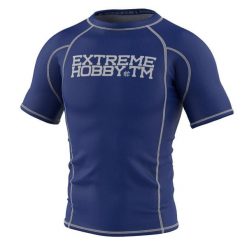 Koszulka Męska Rashguard MMA na Siłownię EXTREME HOBBY TRACE. Niebieskie koszulki sportowe męskie EXTREME HOBBY, l, bez wzorów, z bawełny, bez kołnierzyka, bez ramiączek, do biegania. Za 189.00 zł.