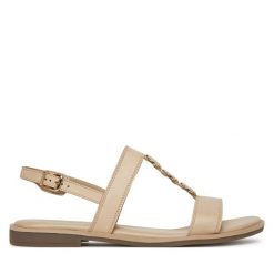Sandały Lasocki. Brązowe sandały damskie Lasocki, bez wzorów, bez obcasa, na płaskiej podeszwie, bez zapięcia. Za 159.99 zł.