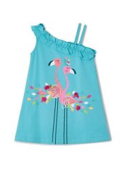 Mayoral Sukienka letnia 3937 Niebieski Regular Fit. Niebieskie sukienki dla dziewczynek Mayoral, na lato, bez wzorów, z bawełny, bez ramiączek. Za 89.99 zł.
