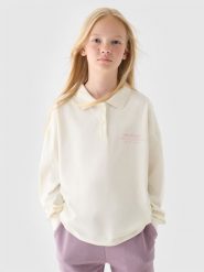 4F Longsleeve gładki dziewczęcy - biały 152 (11-12 lat). Białe t-shirty i topy dla dziewczynek 4f, bez wzorów, z bawełny, bez ramiączek. W wyprzedaży za 19.99 zł.
