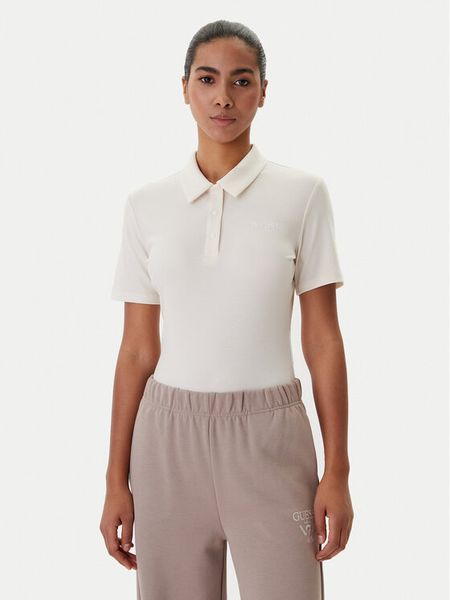Guess Body V6RP00 KD772 Biały Slim Fit. Białe bluzki damskie Guess, xs, z aplikacjami, z lyocellu, bez kołnierzyka, bez ramiączek. Za 179.99 zł.