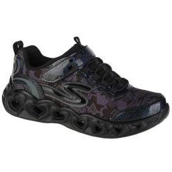 Buty sportowe Sneakersy dziewczęce, Skechers Heart Lights. Czarne buty sportowe dziewczęce Skechers, bez wzorów, z materiału, bez zapięcia, trekkingowe. Za 199.99 zł.