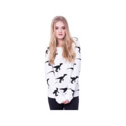 BLUZA W DINOZAURY - Biała. Białe bluzy damskie Heroesque, z bawełny. Za 189.00 zł.