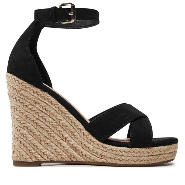 Espadryle ONLY Shoes. Czarne sandały damskie ONLY Shoes, bez wzorów, bez obcasa, bez zapięcia. Za 129.99 zł.