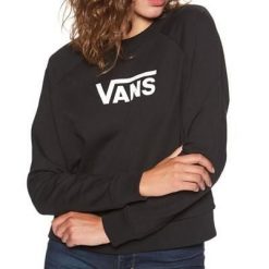 Bluza Vans Flying V Boxy Czarna. Czarne bluzy damskie Vans, na zimę, bez wzorów, z bawełny, eleganckie, bez kołnierzyka, bez ramiączek, bez kaptura. W wyprzedaży za 174.95 zł.