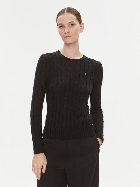 Polo Ralph Lauren Sweter 211891640011 Czarny Regular Fit. Czarne swetry damskie Polo Ralph Lauren, xl, bez wzorów, z bawełny, bez kołnierzyka, bez ramiączek, bez kaptura. Za 629.99 zł.