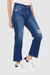 7 FOR ALL MANKIND Granatowe jeansy z rozszerzoną nogawką Riley Ankle Boot, Rozmiar 28. Niebieskie jeansy damskie 7 for all mankind. W wyprzedaży za 570.99 zł.
