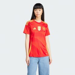 Koszulka Spain 24 Home. Czerwone koszulki sportowe damskie Adidas, s, bez wzorów, z materiału, sportowe, bez kołnierzyka. Za 449.00 zł.