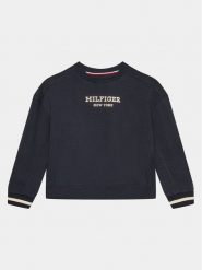 Tommy Hilfiger Bluza Monotype KG0KG07722 D Granatowy Relaxed Fit. Niebieskie bluzy dla dziewczynek Tommy Hilfiger, bez wzorów, z syntetyku, bez ramiączek, bez kaptura. Za 229.99 zł.
