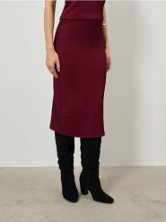 Prążkowana spódnica midi - brązowy. Brązowe spódnice damskie Sinsay, l, bez wzorów, prążkowane, midi. Za 29.99 zł.