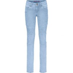 Dżinsy SKINNY ze szwami dzielącymi bonprix jasnoniebieski "bleached". Niebieskie jeansy damskie bonprix. Za 89.99 zł.