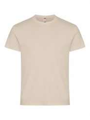 Clique Basic-T Męski T-shirt dopasowany bawełna — light khaki. Zielone t-shirty męskie CLIQUE, m, bez wzorów, z bawełny, bez kołnierzyka. Za 81.37 zł.