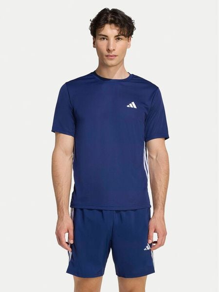 Adidas Koszulka techniczna Workout Essentials Base 3-Stripes KD0701 Granatowy Regular Fit. Niebieskie koszulki sportowe męskie Adidas, l, bez wzorów, z syntetyku, bez kołnierzyka, bez ramiączek, na fitness i siłownię. Za 110.99 zł.