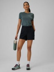 4F Spodenki trekkingowe szybkoschnące damskie - czarne XS. Czarne szorty damskie 4f, na lato, l, bez wzorów, z materiału, wizytowe. Za 149.99 zł.