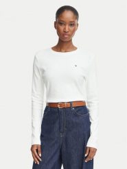 Tommy Hilfiger Bluzka Cody WW0WW53689 Biały Slim Fit. Białe koszule damskie Tommy Hilfiger, xs, bez wzorów, z bawełny, bez kołnierzyka, bez ramiączek. Za 209.99 zł.