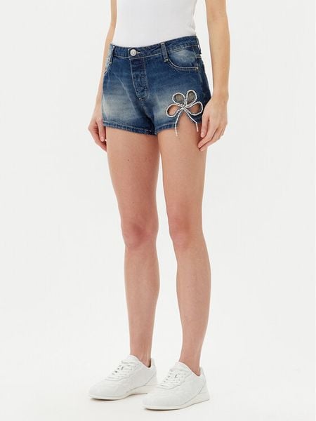 Please Szorty jeansowe D0IEEH0W6G Niebieski Regular Fit. Niebieskie szorty damskie Please, l, bez wzorów, z jeansu. Za 419.99 zł.